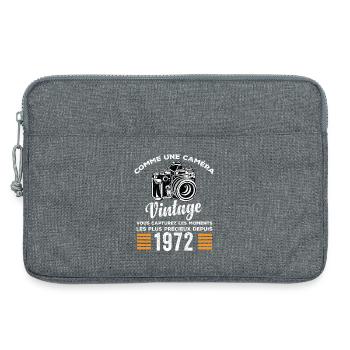Caméra vintage 1972 cadeau anniversaire humour - Sacoche pour ordinateur portable 13 pouces - gris chiné - Devant