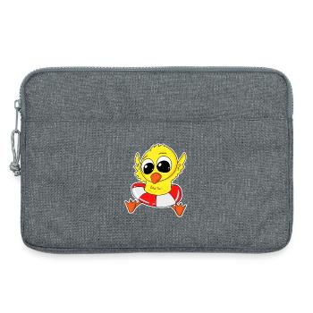 Duck bathing duck bathing - Laptop bag 13" - heather grey - Front