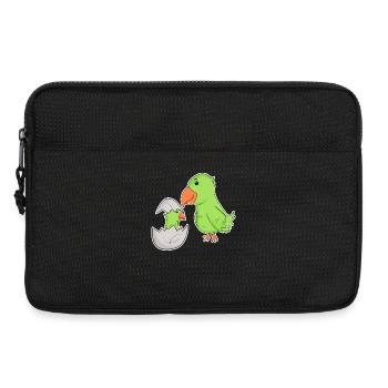 Vogel Familie - Vogel mit Baby - Papagei - Laptoptasche 13" - Schwarz - Vorne