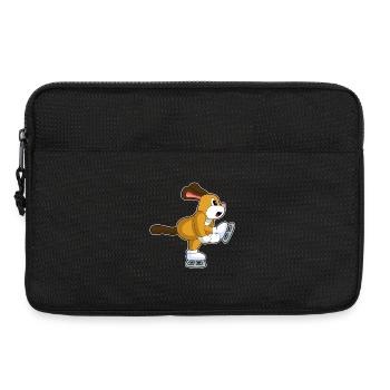 Hund Eislaufen Schlittschuhe - Laptoptasche 13" - Schwarz - Vorne