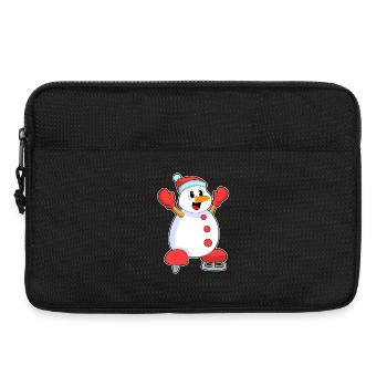 Patinage de Noël Snowman - Sacoche pour ordinateur portable 13 pouces - noir - Devant