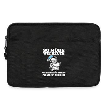 Müde Spruch lustig Schlafen Ausschlafen Faul - Laptoptasche 13" - Schwarz - Vorne