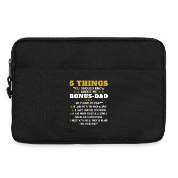 5 Choses à Savoir Sur Mon Père Bonus Humour - Sacoche pour ordinateur portable 13 pouces - noir - Devant