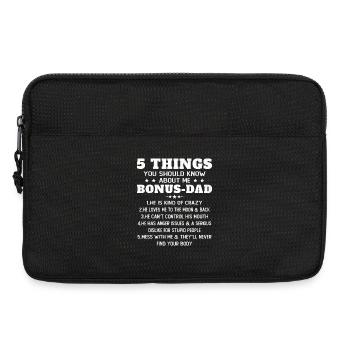5 Choses à Savoir Sur Mon Père Bonus Humour - Sacoche pour ordinateur portable 13 pouces - noir - Devant