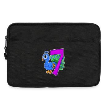 7 birthday 7 years old with animal motif - seven - Laptop bag 13" - black - Front