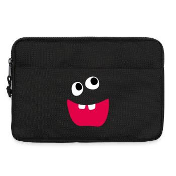 Vilain Monstre Rire Dents Enfants Bande Dessinée Drôle - Sacoche pour ordinateur portable 13 pouces - noir - Devant