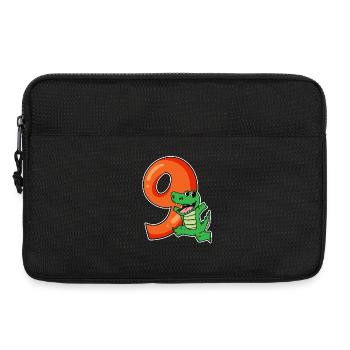 9 Anniversaire 9 ans avec motif animal - neuf - Sacoche pour ordinateur portable 13 pouces - noir - Devant