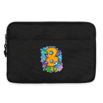 8 years old - 8th birthday with animal motif - Laptop bag 13" - black - Front