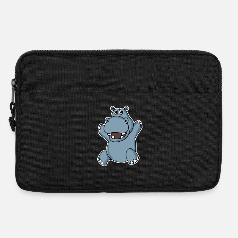 Niedliches Nilpferd - Laptoptasche 13" - Schwarz