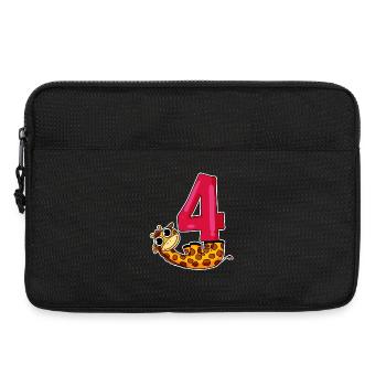 4ème anniversaire motif girafe - quatre ans - Sacoche pour ordinateur portable 13 pouces - noir - Devant