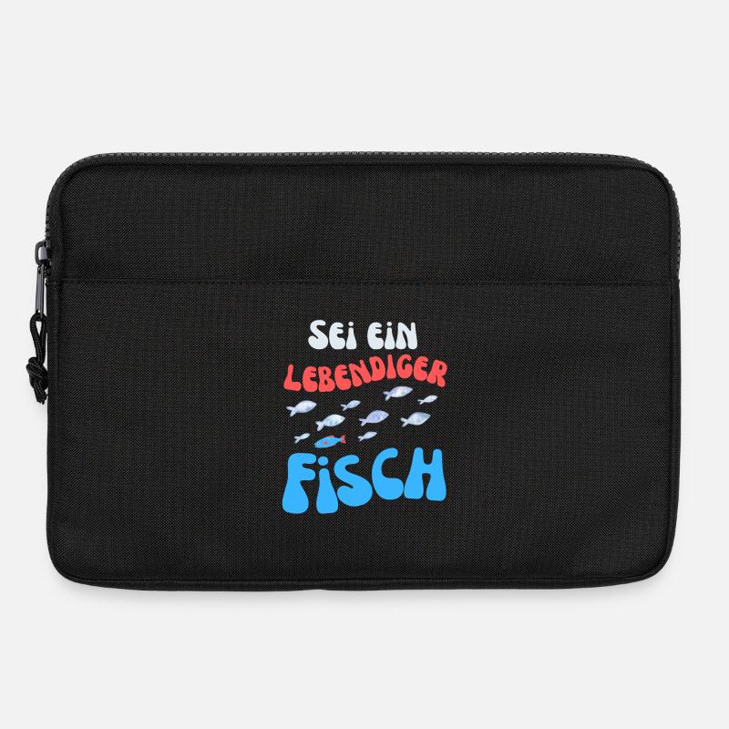 Lebendiger Fisch – Bunte Wasserwelt - Laptoptasche 13" - Schwarz