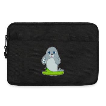 Seehund Fußballspieler Fußball - Laptoptasche 13" - Schwarz - Vorne