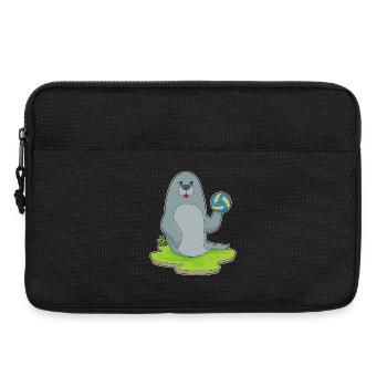 Seehund Volleyballspieler Volleyball - Laptoptasche 13" - Schwarz - Vorne