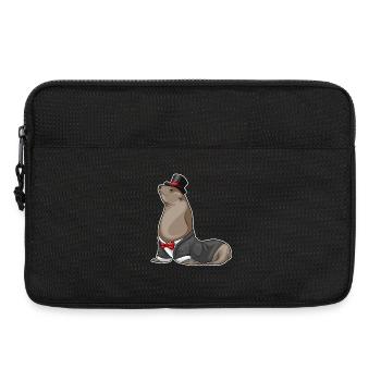Seal Groom Top Hat Wedding - Laptop bag 13" - black - Front