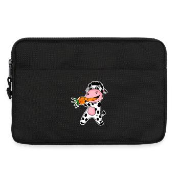 La vache mange la carotte - Sacoche pour ordinateur portable 13 pouces - noir - Devant
