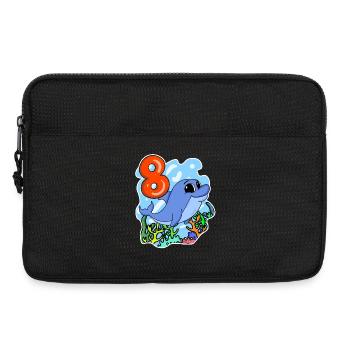 8th Birthday Motif Dolphin - eight years - Laptop bag 13" - black - Front
