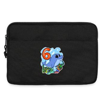 6th Birthday Motif Dolphin - Six Years - Laptop bag 13" - black - Front