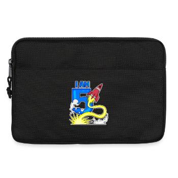 5. Geburtstag Junge -Astronaut Rakete - fünf Jahre - Laptoptasche 13" - Schwarz - Vorne