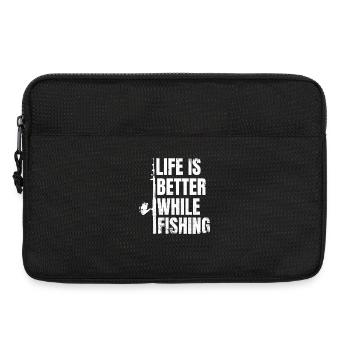Life is better when fishing - Laptop bag 13" - black - Front