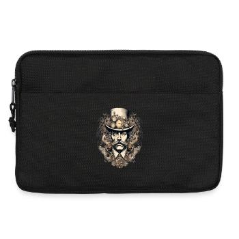 Steampunk Gentleman mit Uhren - Laptoptasche 13" - Schwarz - Vorne