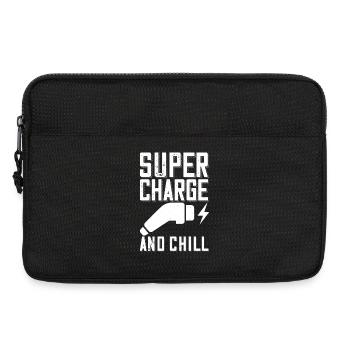 Supercharge And Chill - for electric car fans - Laptop bag 13" - black - Front