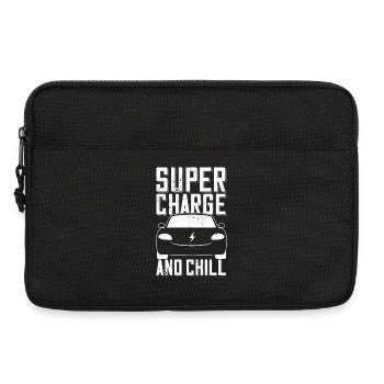 Supercharge And Chill - for electric car fans - Laptop bag 13" - black - Front