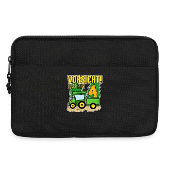 Traktor 4 Jahre Junge 4. Geburtstag Sohn - Laptoptasche 13" - Schwarz - Vorne