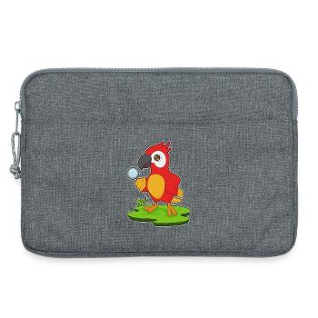 Perroquet Détective Loupe - Sacoche pour ordinateur portable 13 pouces - gris chiné - Devant