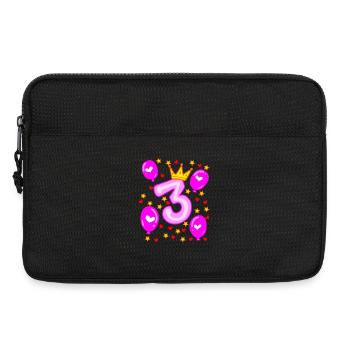3ème anniversaire Fille Ballons Crown Stars - Sacoche pour ordinateur portable 13 pouces - noir - Devant