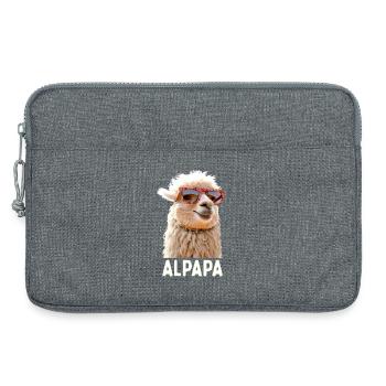 Alpaka Papa Alpapa Lama Daddy Alpaca Dad Vatertag - Laptoptasche 13" - Grau meliert - Vorne
