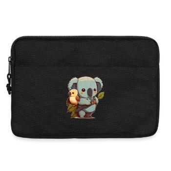 Koala und kleiner Vogel bereit für ein Abenteuer - Laptoptasche 13" - Schwarz - Vorne