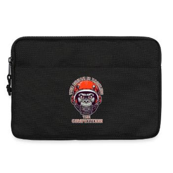 self-confident monkey accepts the challenge - Laptop bag 13" - black - Front