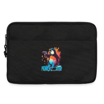 Pen.. guin penguin with pistol - Laptop bag 13" - black - Front