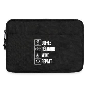 Café pétanque vin ripeat dicton pour bouler - Sacoche pour ordinateur portable 13 pouces - noir - Devant