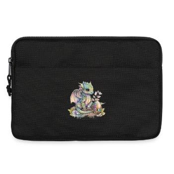 Fabelhafter Baby-Drachen mit Blumen - Laptoptasche 13" - Schwarz - Vorne