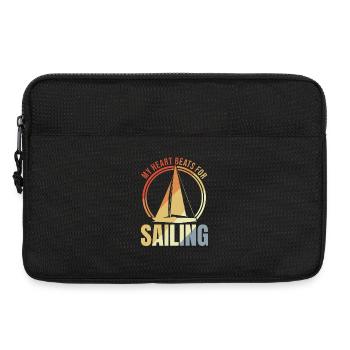 Mon cœur bat pour la voile - Sacoche pour ordinateur portable 13 pouces - noir - Devant