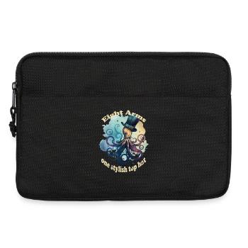 Acht Arme ein stylisher Hut Krake - Laptoptasche 13" - Schwarz - Vorne