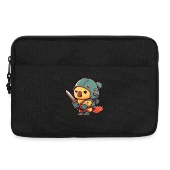 Oiseau en tenue de guerrier - Sacoche pour ordinateur portable 13 pouces - noir - Devant
