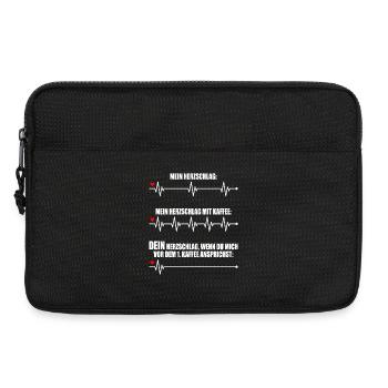 Kaffee Herzschlag Nicht Ansprechen Montag Büro - Laptoptasche 13" - Schwarz - Vorne