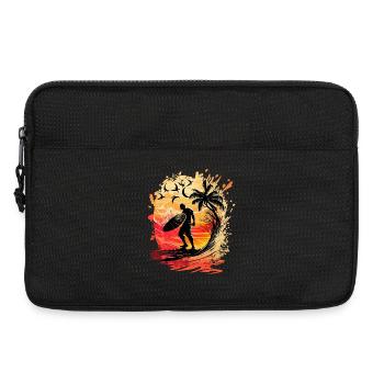 Surfeur occasionnel au clair de lune sous les palmiers - Sacoche pour ordinateur portable 13 pouces - noir - Devant