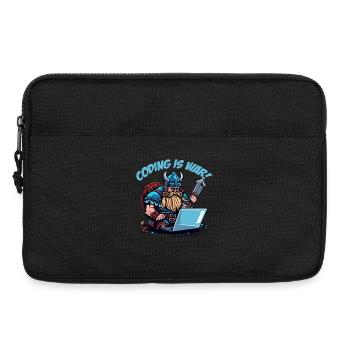 "Coding is war" Wikinger - Laptoptasche 13" - Schwarz - Vorne