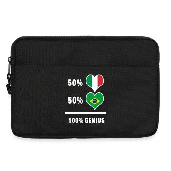 Drapeaux 100% fantastiques du Brésil et de l’Italie - Sacoche pour ordinateur portable 13 pouces - noir - Devant