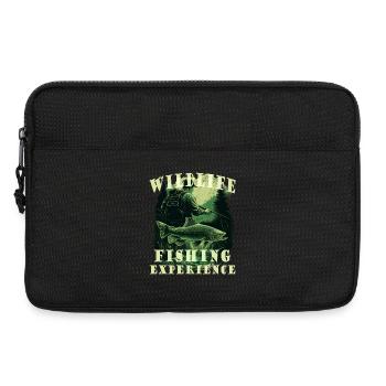 Angler auf der Jagd mit Schriftzug - Laptoptasche 13" - Schwarz - Vorne
