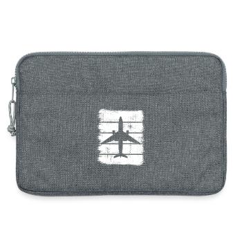 Croquis de l’avion - Sacoche pour ordinateur portable 13 pouces - gris chiné - Devant