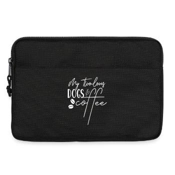Meine beiden lieben Hunde und Kaffee - Laptoptasche 13" - Schwarz - Vorne