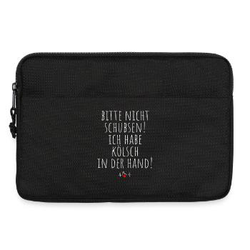Nicht Schubsen Kölsch Kölle Kölner Karneval Köln - Laptoptasche 13" - Schwarz - Vorne