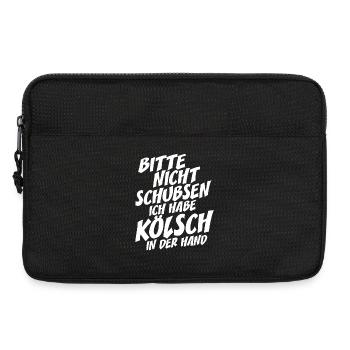 Nicht Schubsen Kölsch Kölle Kölner Karneval Köln - Laptoptasche 13" - Schwarz - Vorne