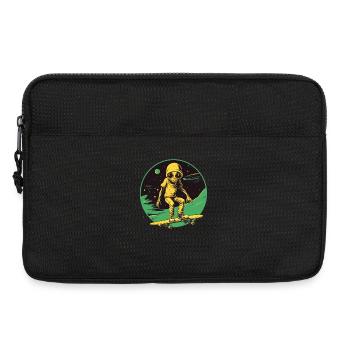 Alien sur skateboard - Sacoche pour ordinateur portable 13 pouces - noir - Devant