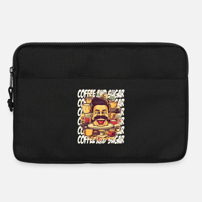 Verrückt nach Kaffee mit Schriftzug - Laptoptasche 13" - Schwarz