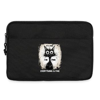 Katze Spruch It´s Fine I´m Fine Everything Is Fine - Laptoptasche 13" - Schwarz - Vorne